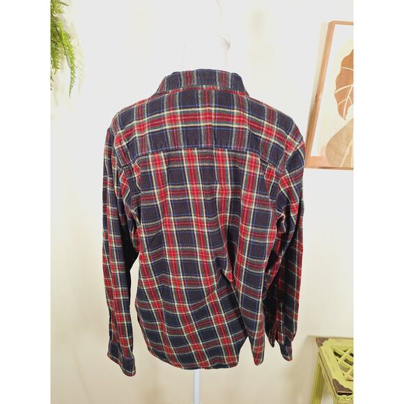 L.L. Bean Women's Flannel Button-Up Long-Sleeved Multi-Color Shirt - Picture 3 of 6